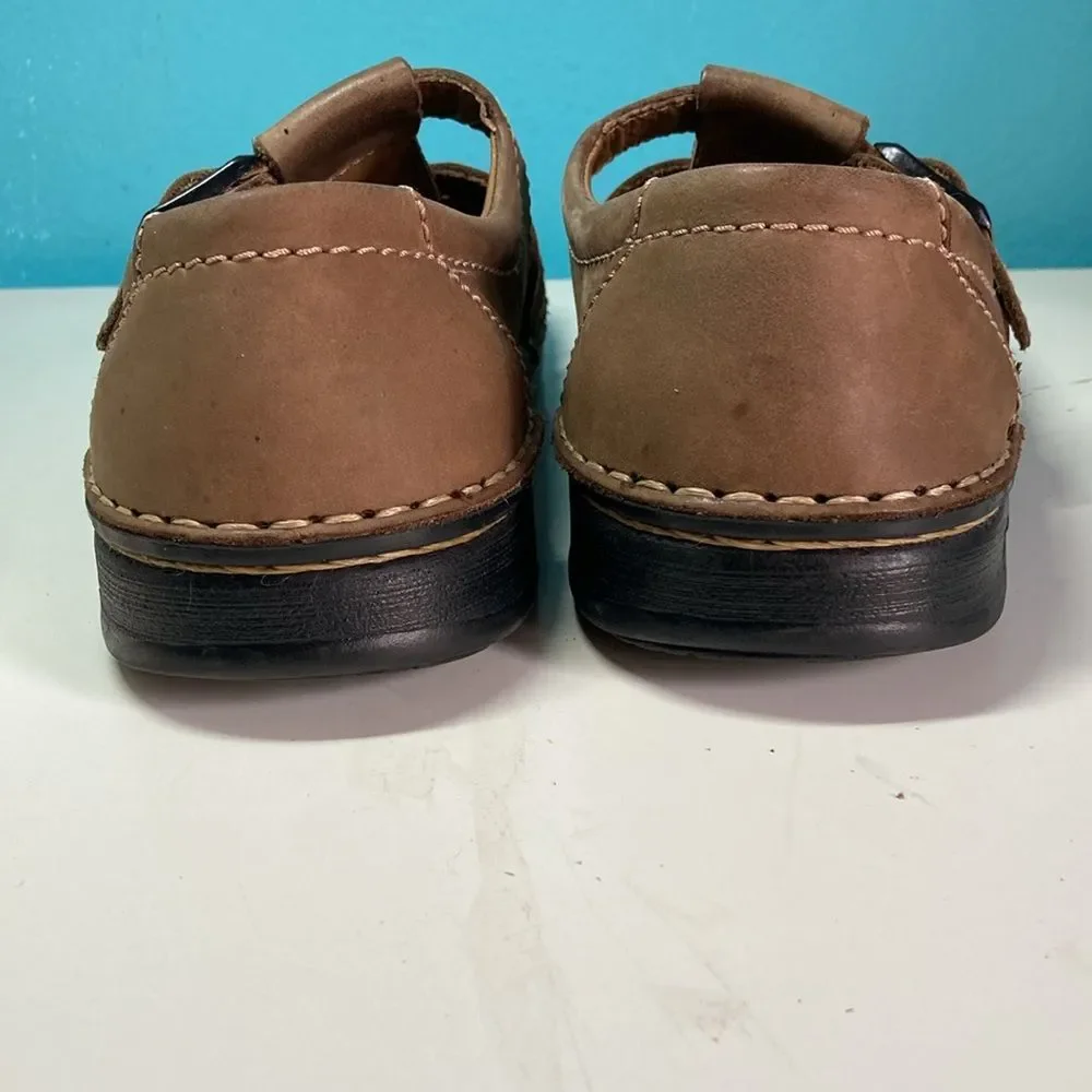 Birkenstock Footprints Classic Fisherman Sandal 41 Men 8 Women 10 Brown Leather
